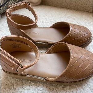 Faux- leather tan shoes